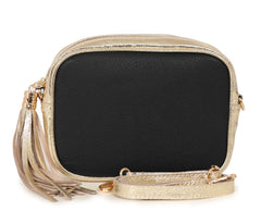 Black Gold Two Tone Leather Camera Bag