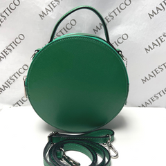 ANNA Genuine Leather Circular Bag Emerald Green - Majestico Gifts