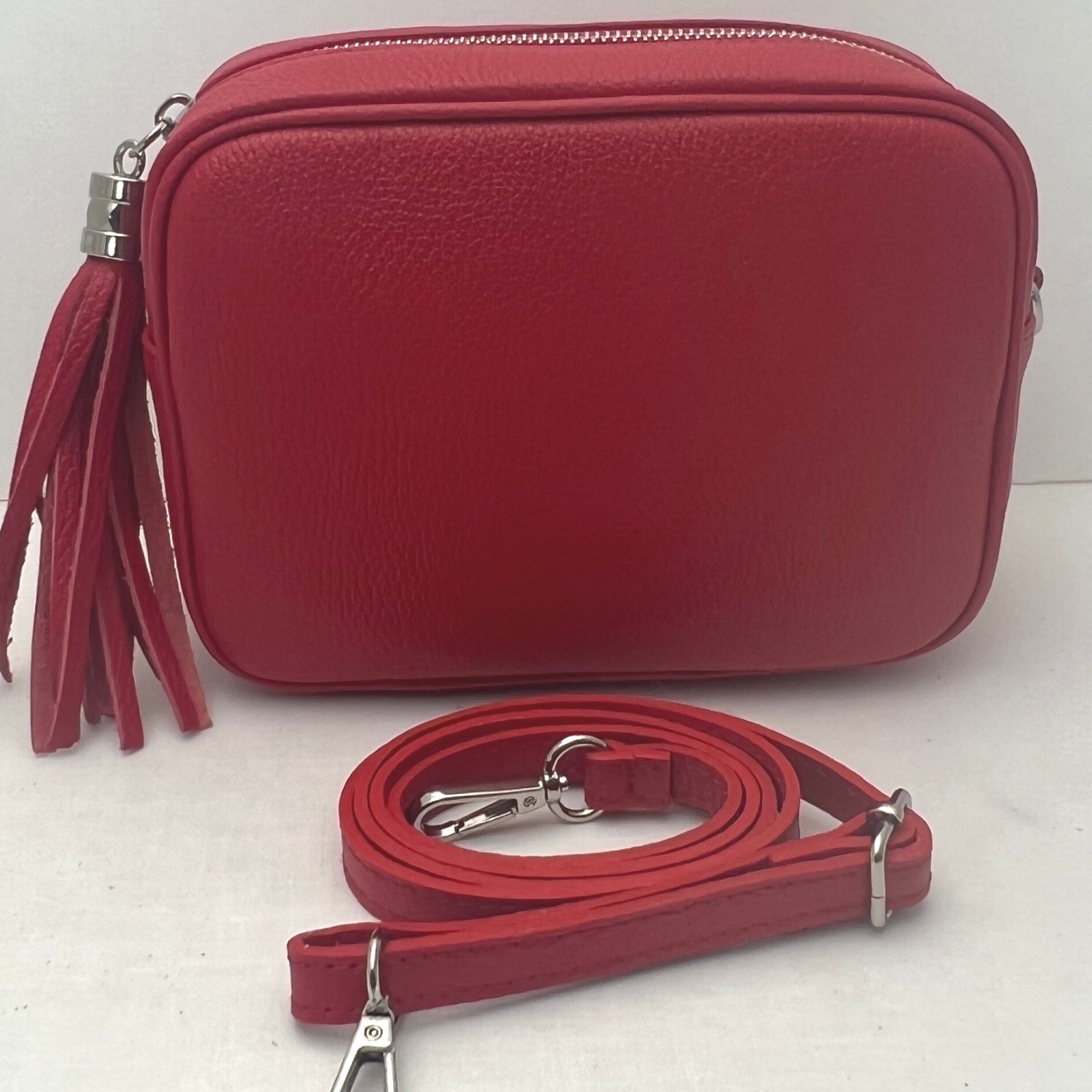 GEMMA Crossbody Leather Bag - Red - Majestico Gifts