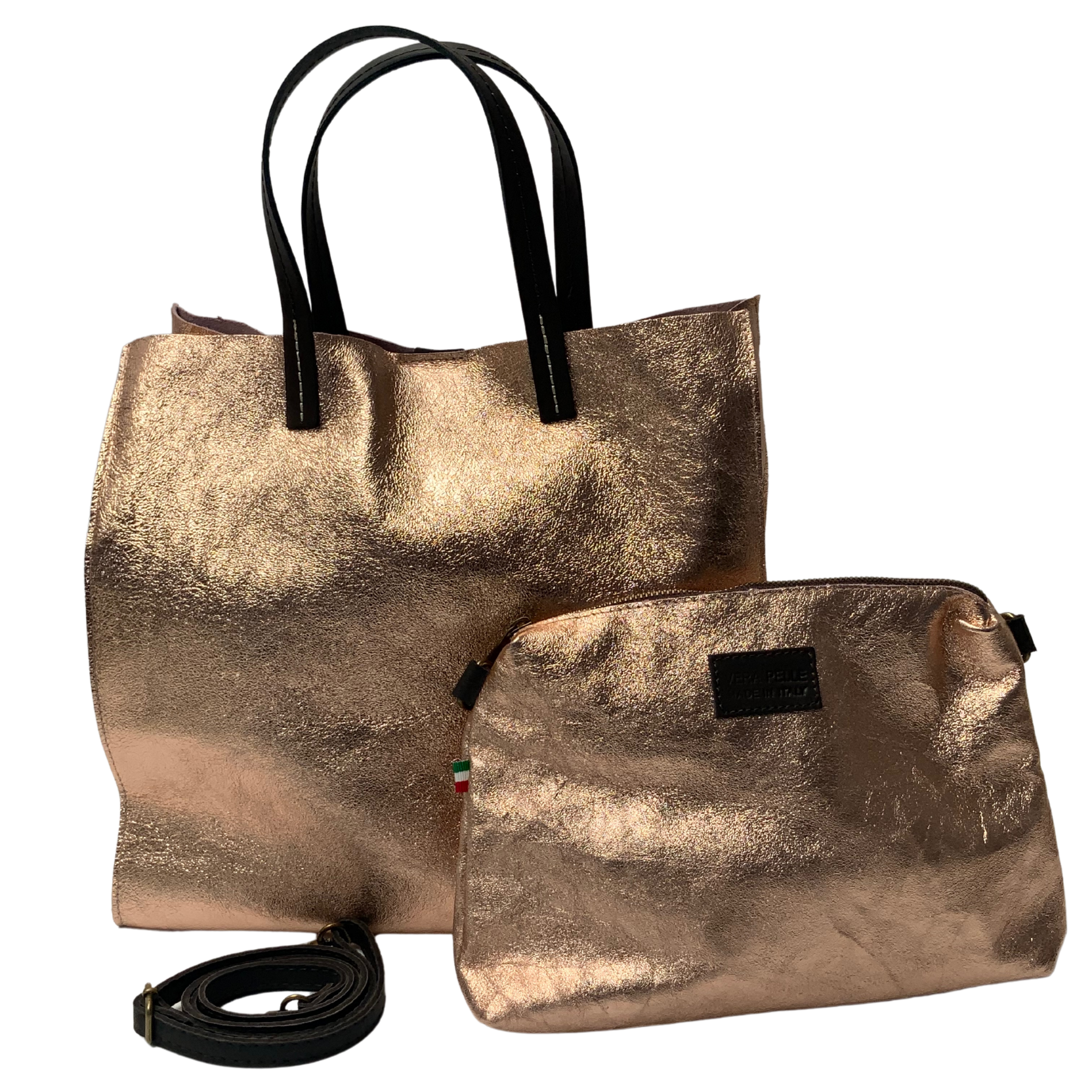 Metallic Leather Handbag