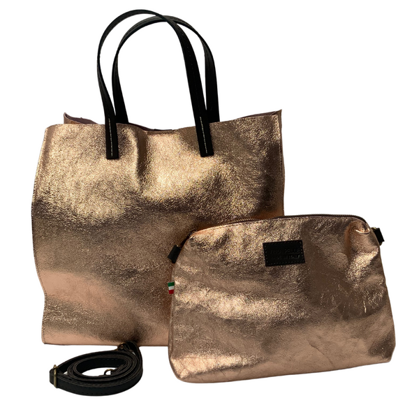 Metallic gold tote on sale bag