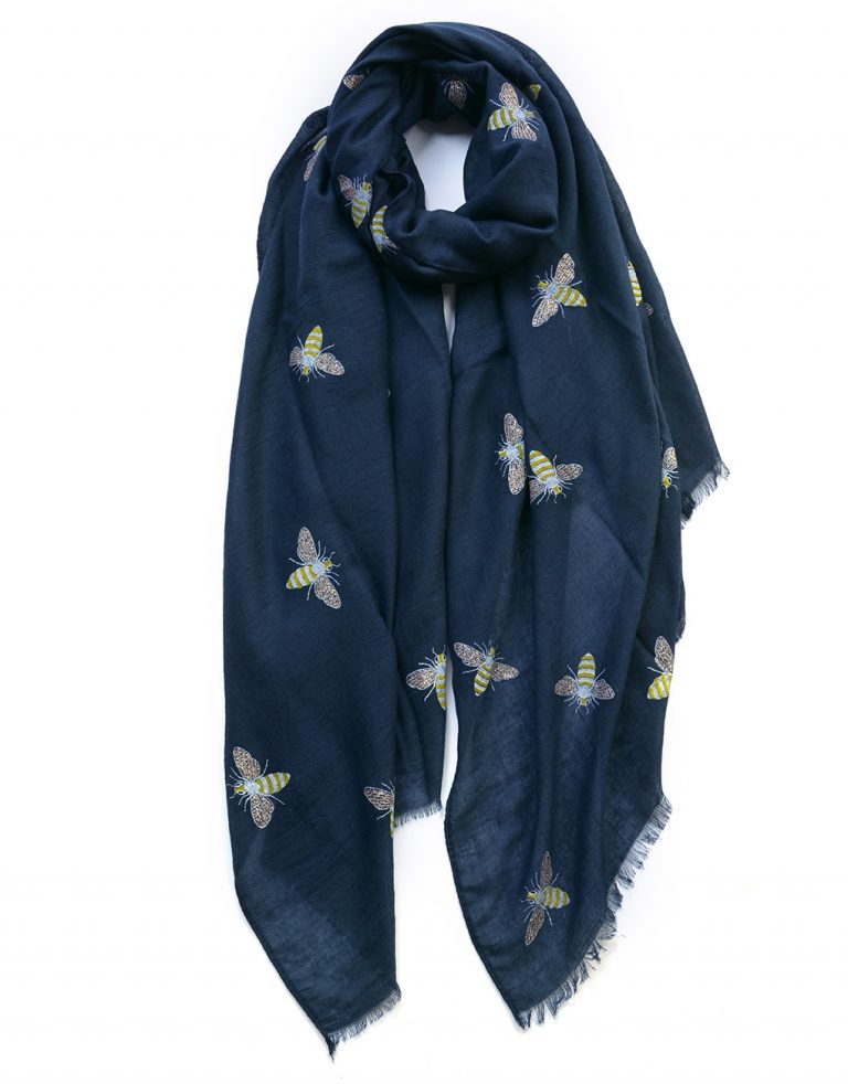 Lovely Bee Print Scarf - Assorted Colours - Majestico Gifts