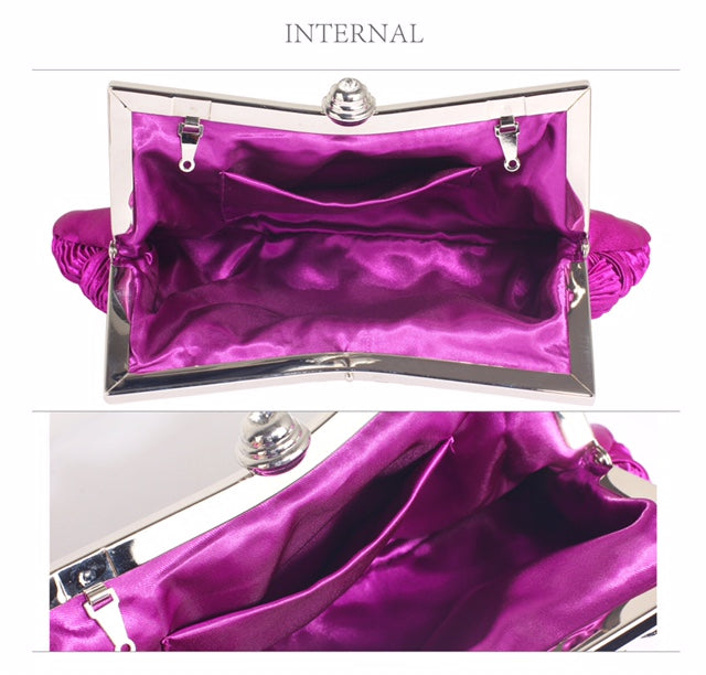 Purple Crystal Evening Clutch Bag - Majestico Gifts