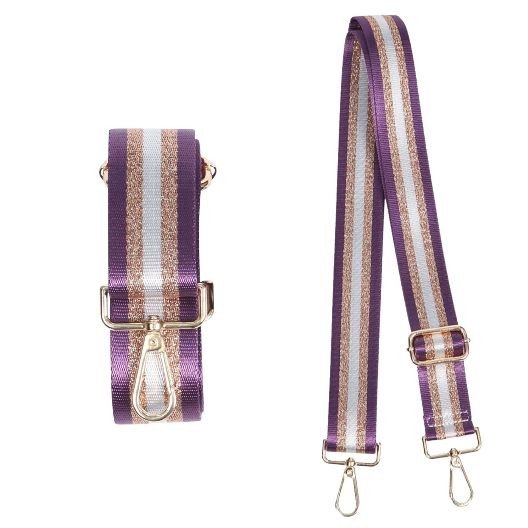 Bag Strap - Purple Gold Glitter