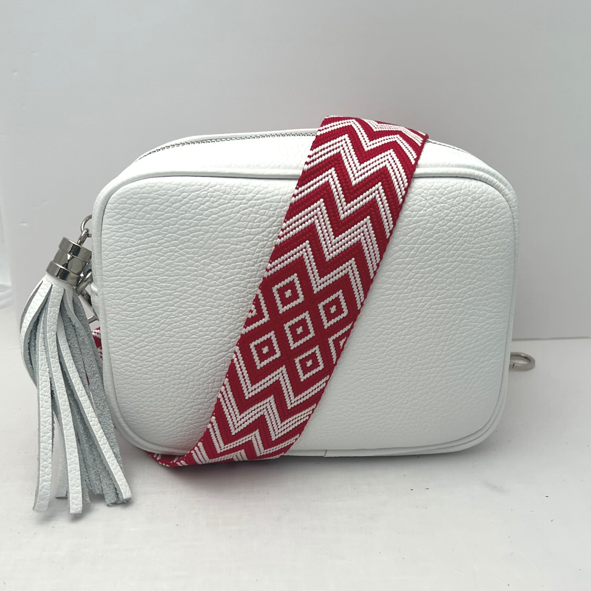 GEMMA Crossbody Leather Bag - White - Majestico Gifts