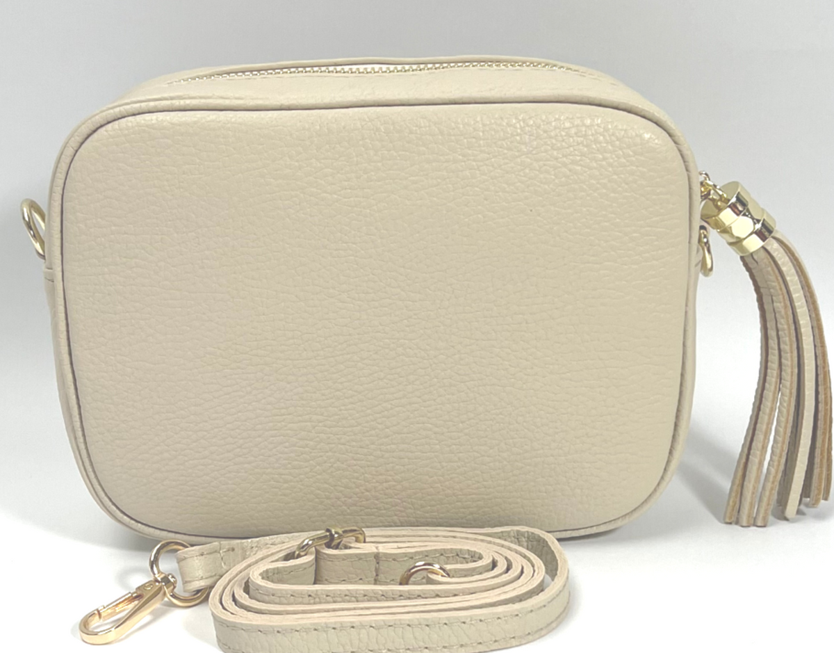 Martina Crossbody Leather Bag - Cream