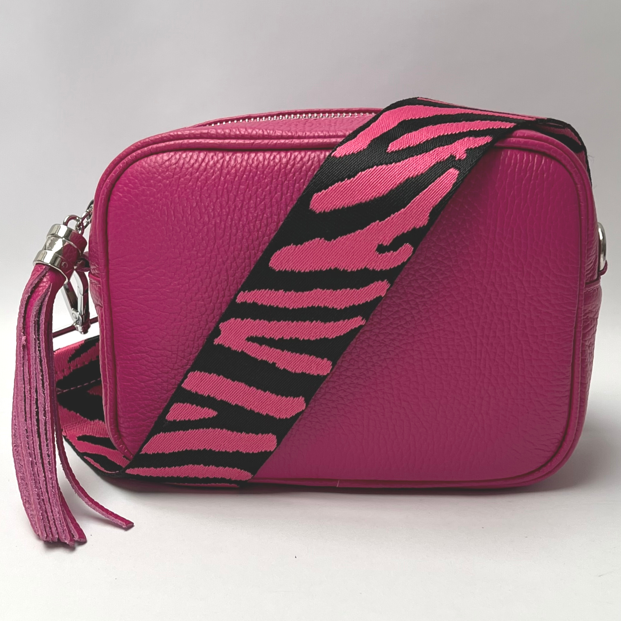 GEMMA Crossbody Leather Bag - Fuchsia