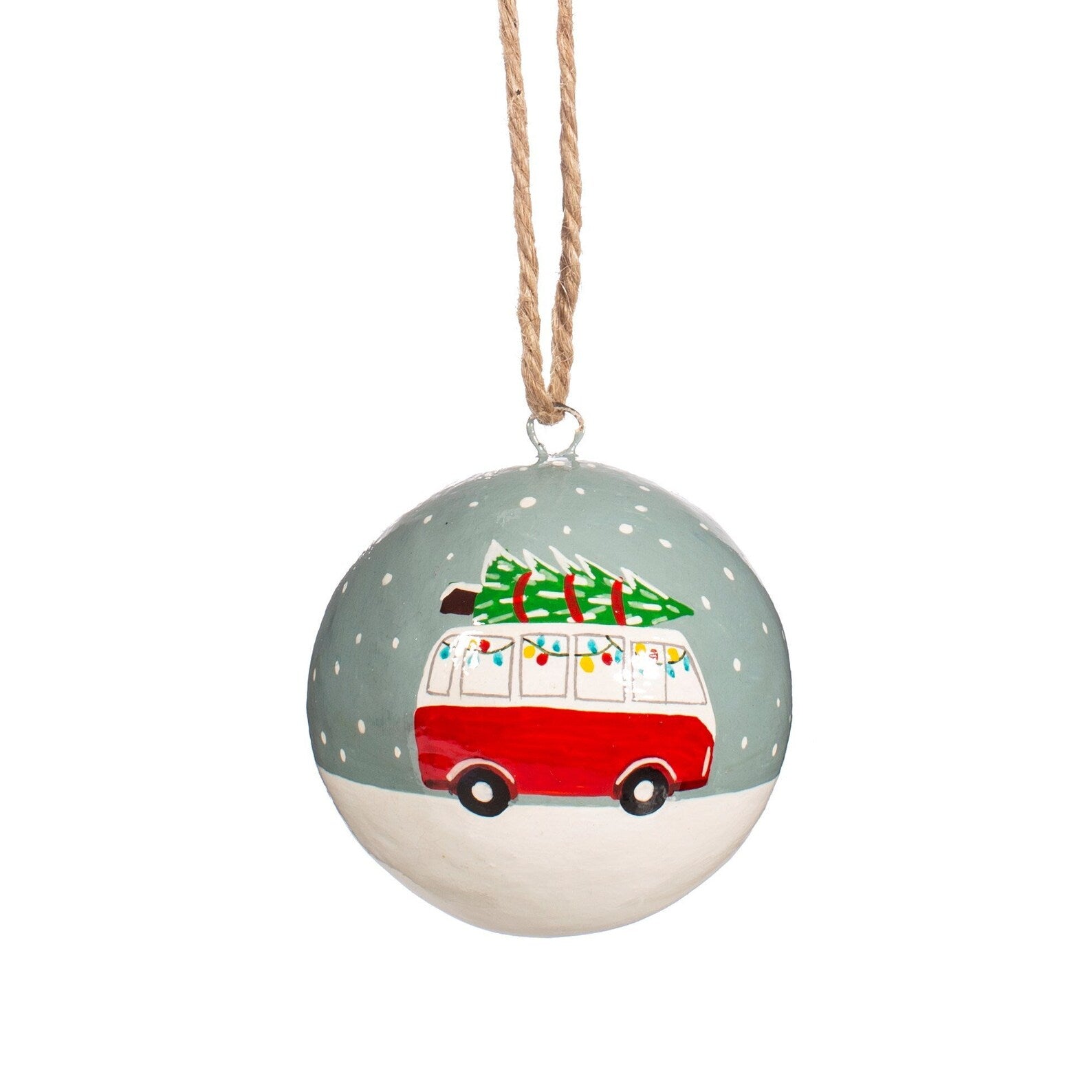 Campervan Papier Mache Bauble - Majestico Gifts