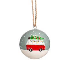 Campervan Papier Mache Bauble - Majestico Gifts
