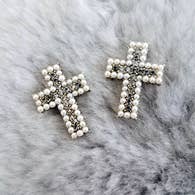 Cross Vintage Style Cluster Stud Earrings - Majestico Gifts