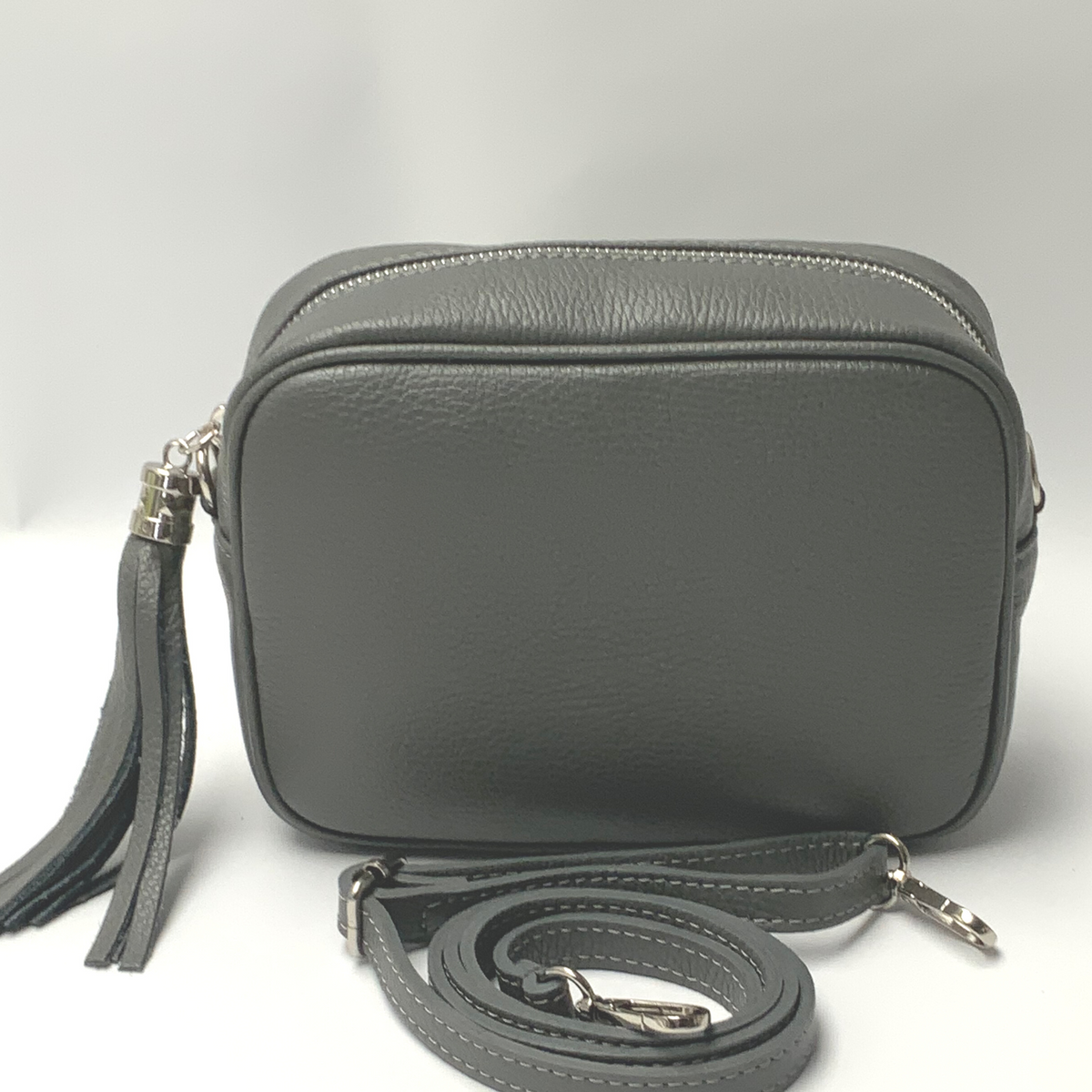 GEMMA Crossbody Leather Bag Dark Grey