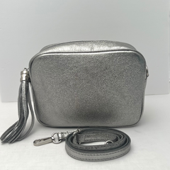 GEMMA Crossbody Leather Bag - Silver - Majestico Gifts