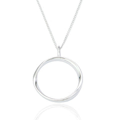 Daina Open Circle Pendant & Chain - Sterling Silver - Majestico Gifts