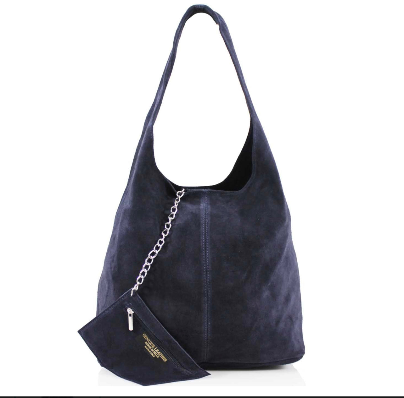 SARA Suede Shoulder Bag - Navy - Majestico Gifts