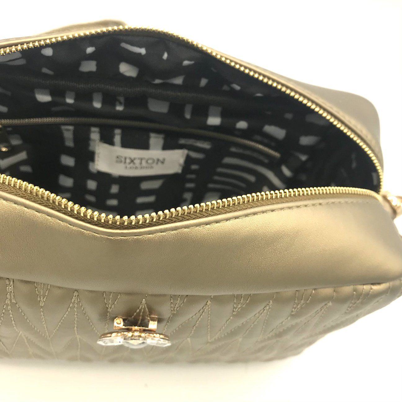 Rivington Metallic Vegan Leather Gold Bag - Sixton London - Bee - Majestico Gifts