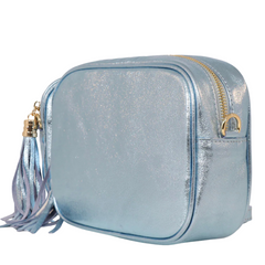 Metallic Leather Bag - Ice Blue