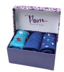 Ladies Socks Mixed Blues - Majestico Gifts