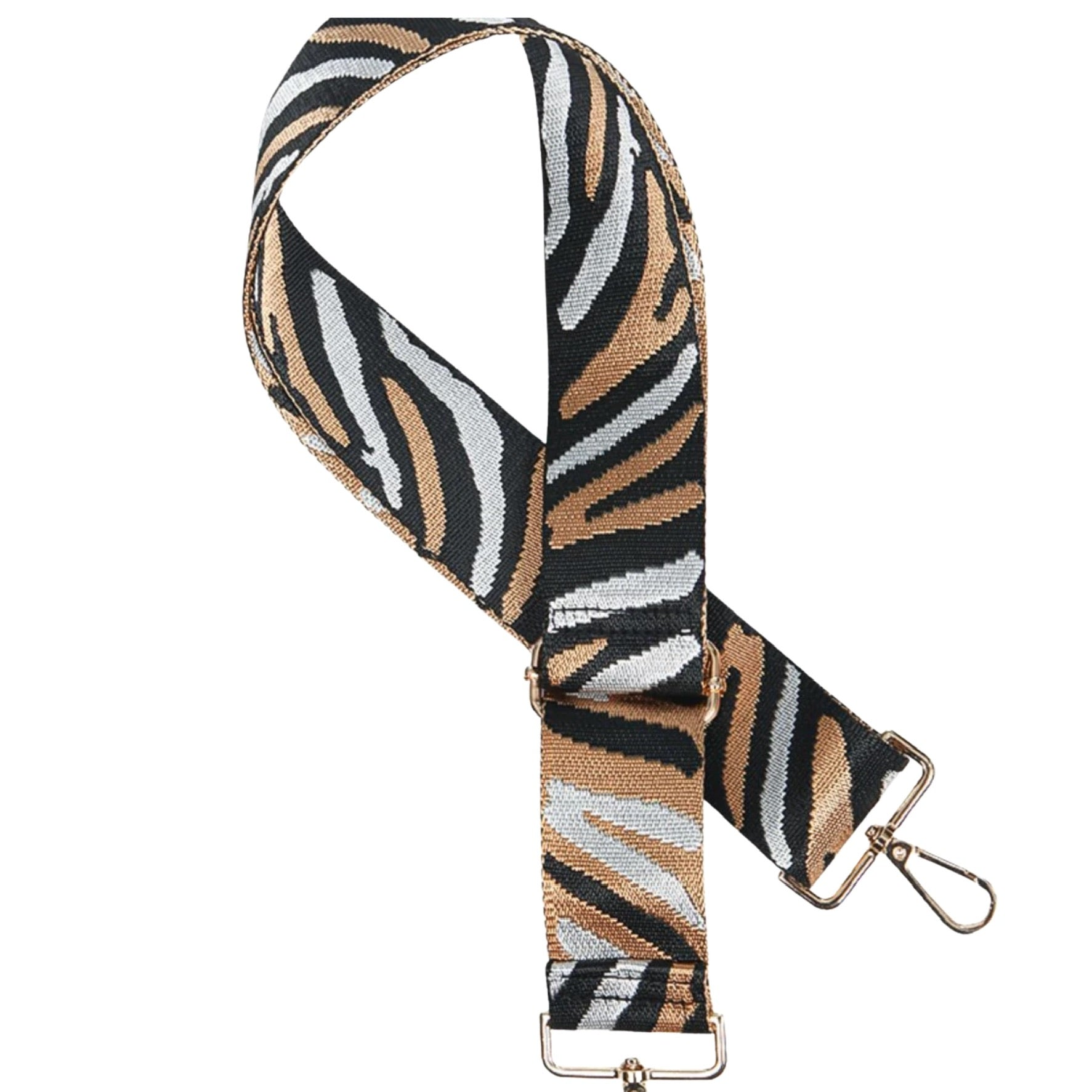 Bag Strap - Gold Silver Tiger Stripe