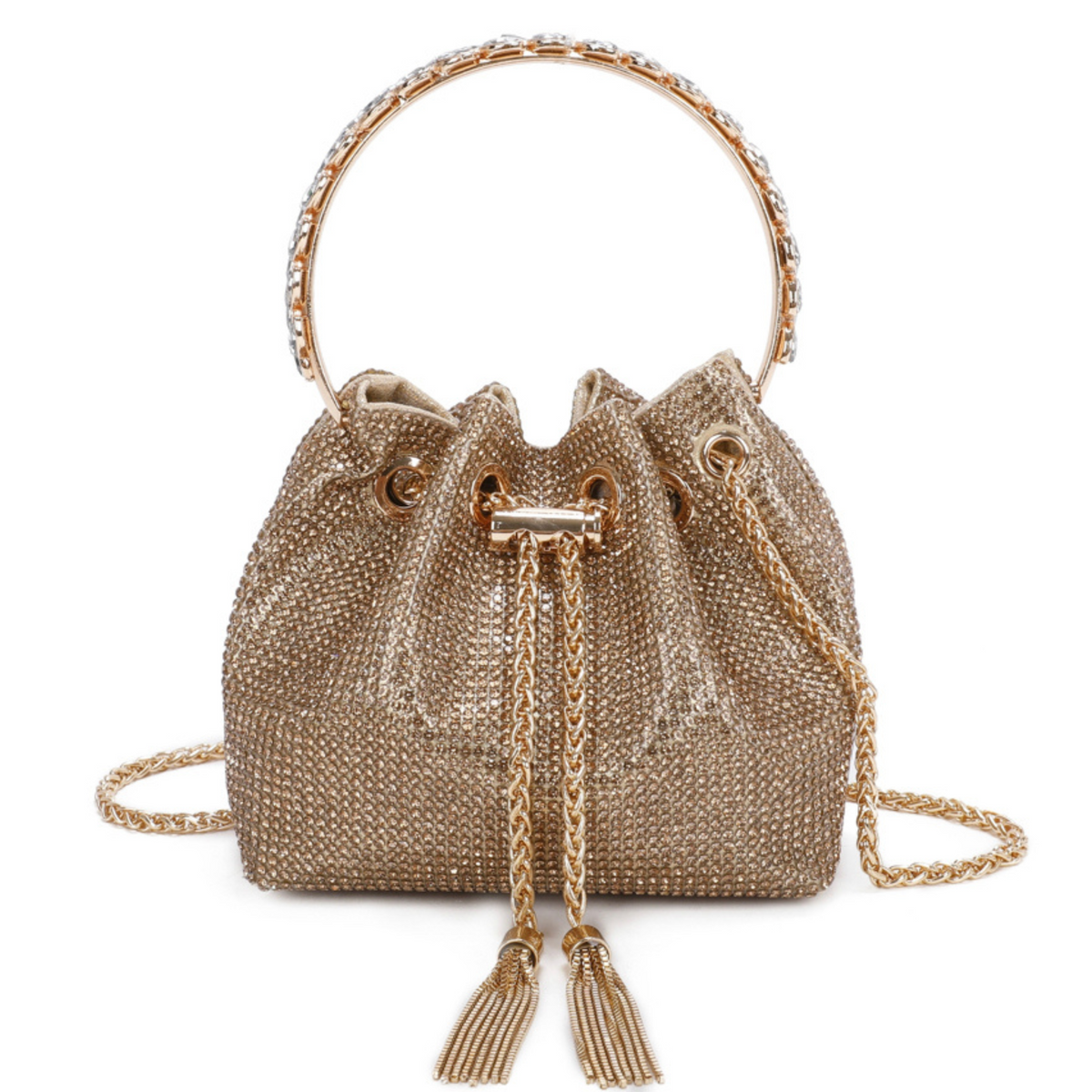 Gold Diamanté Hand/Shoulder Bag - Majestico Gifts