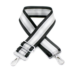 Bag Strap Black Silver Glitter Stripe - Majestico Gifts