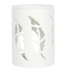 White Feather Cut Out Oil Burner - Majestico Gifts