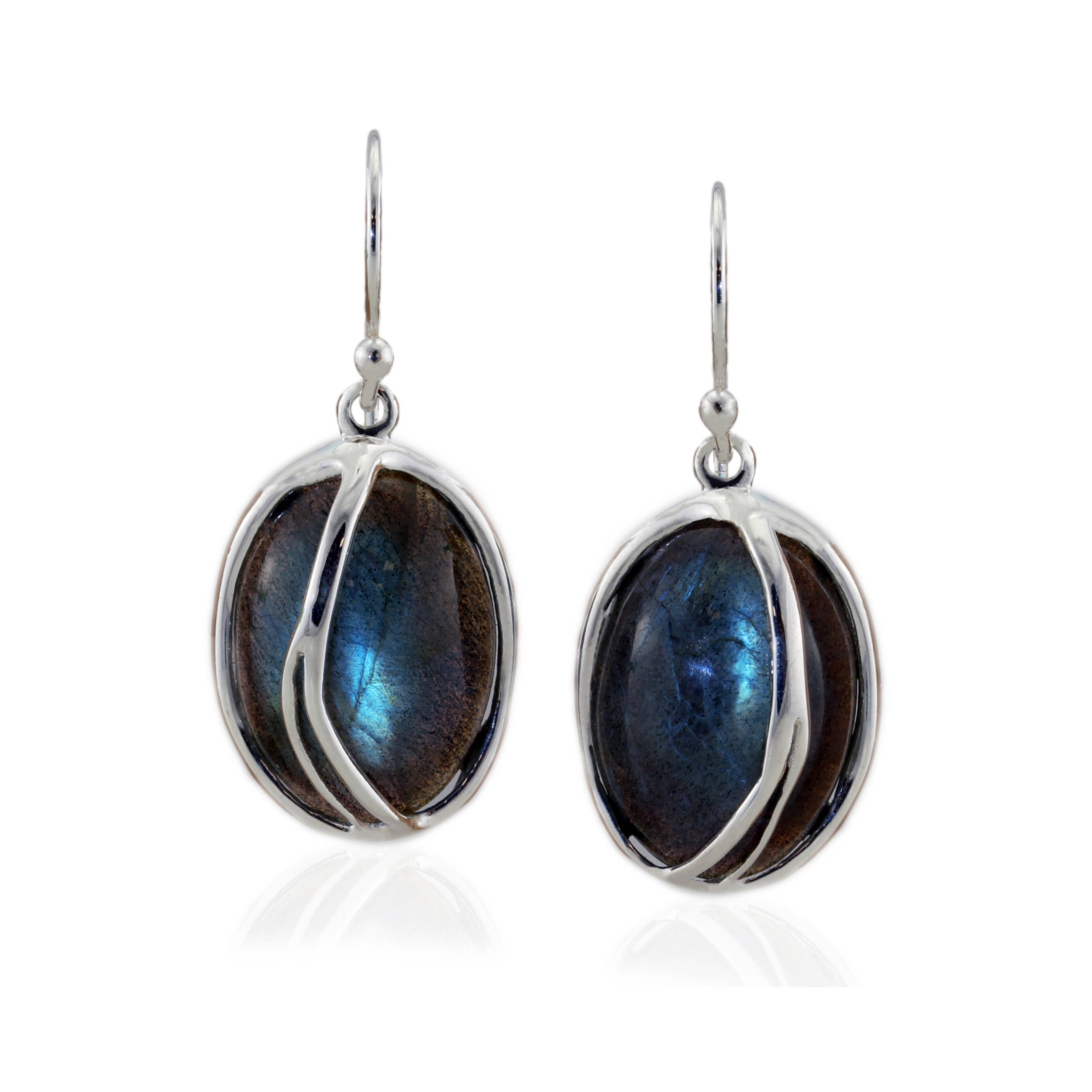 Silver Labradorite Earrings - Majestico Gifts