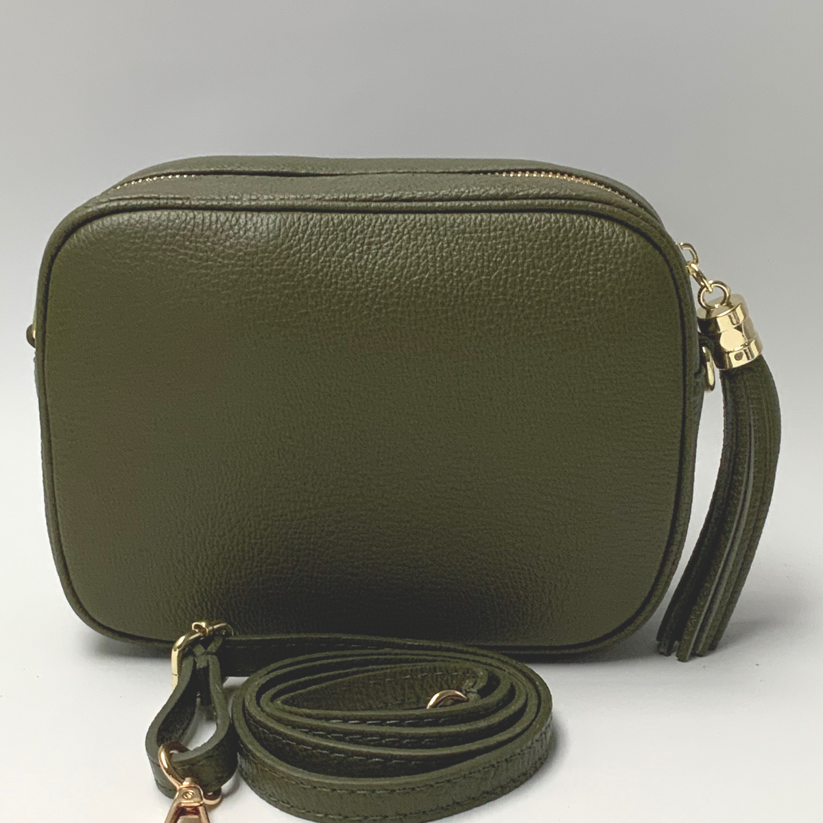 Martina Crossbody Leather Bag - Khaki Green