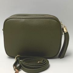 Martina Crossbody Leather Bag - Khaki Green