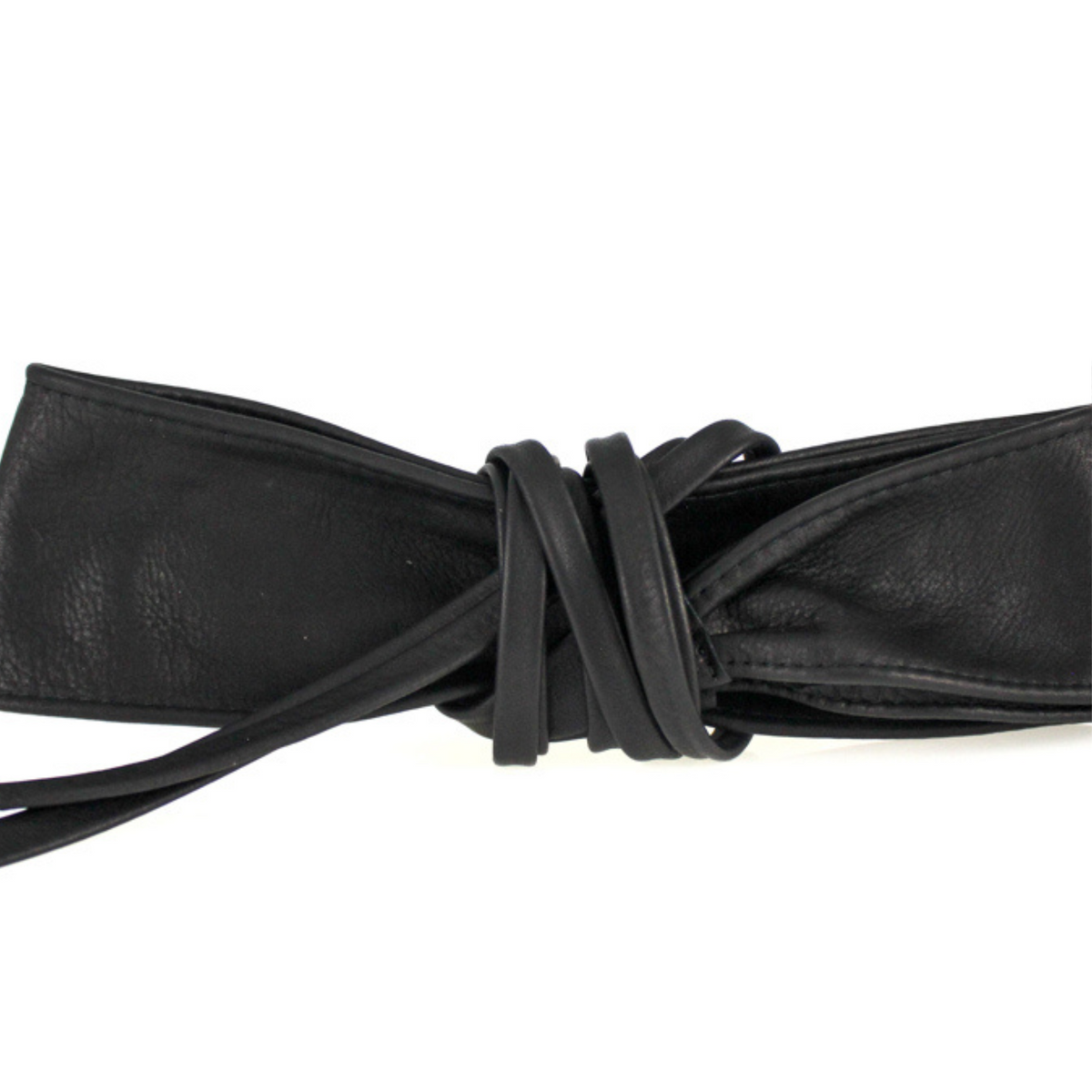 Elena Genuine Leather Sash Belt - Black - Majestico Gifts