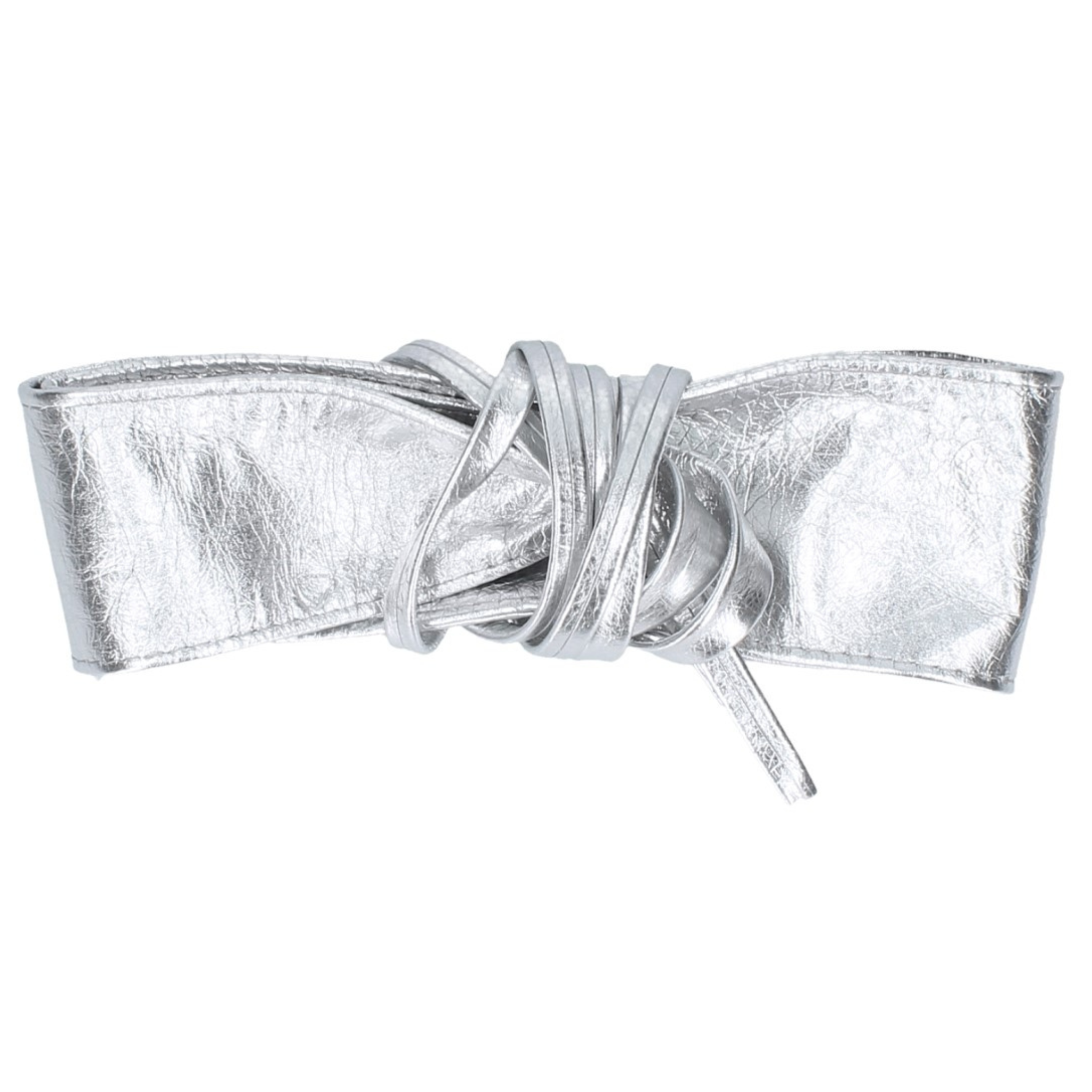 Elena Genuine Leather Sash Belt - Silver - Majestico Gifts