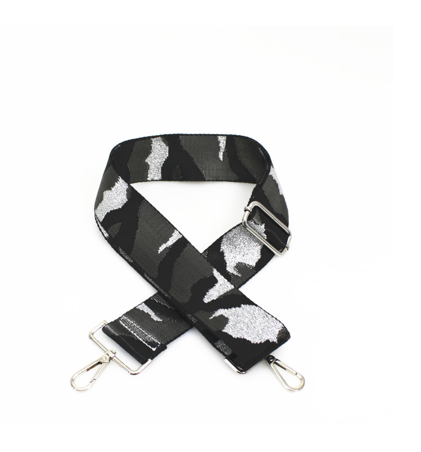 Bag Strap -Black Grey Silver Camo - Majestico Gifts