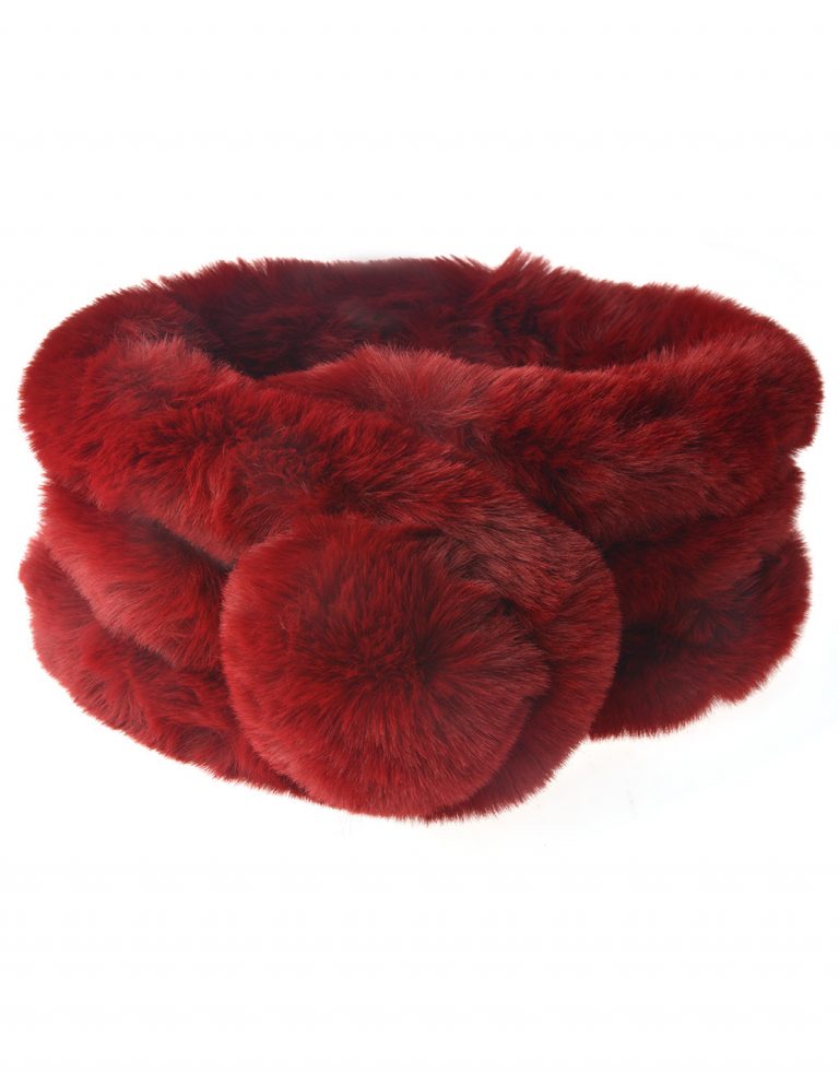 Ultra Soft Fur Pom Scarf - Assorted Colours - Majestico Gifts