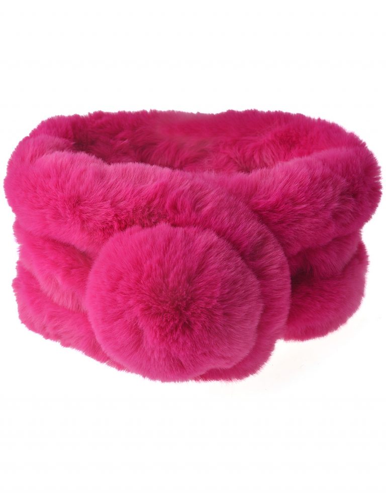 Ultra Soft Fur Pom Scarf - Assorted Colours - Majestico Gifts