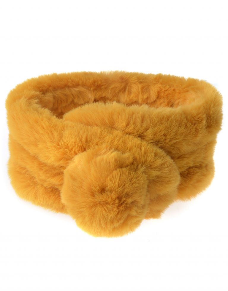 Ultra Soft Fur Pom Scarf - Assorted Colours - Majestico Gifts