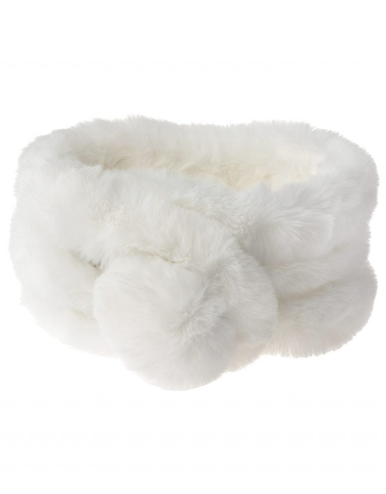 Ultra Soft Fur Pom Scarf - Assorted Colours - Majestico Gifts