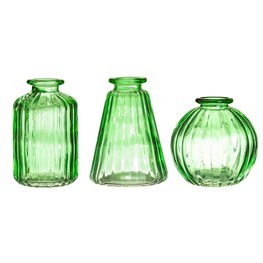 Glass Bud Vases - Set of 3 - Assorted Colours Available - Majestico Gifts