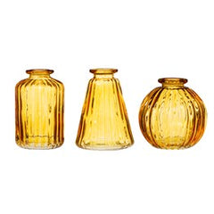 Glass Bud Vases - Set of 3 - Assorted Colours Available - Majestico Gifts