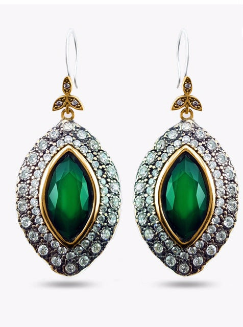 Hurrem Sultan Classic Emerald Earrings