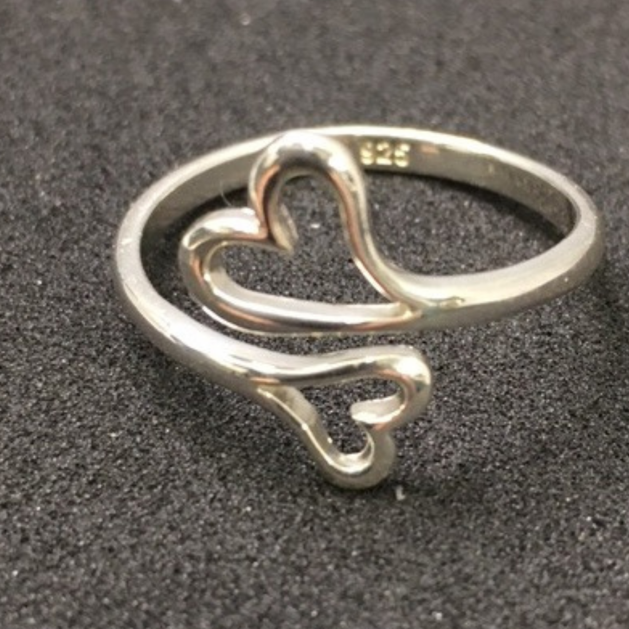 Double Heart Ring - Sterling Silver - Majestico Gifts