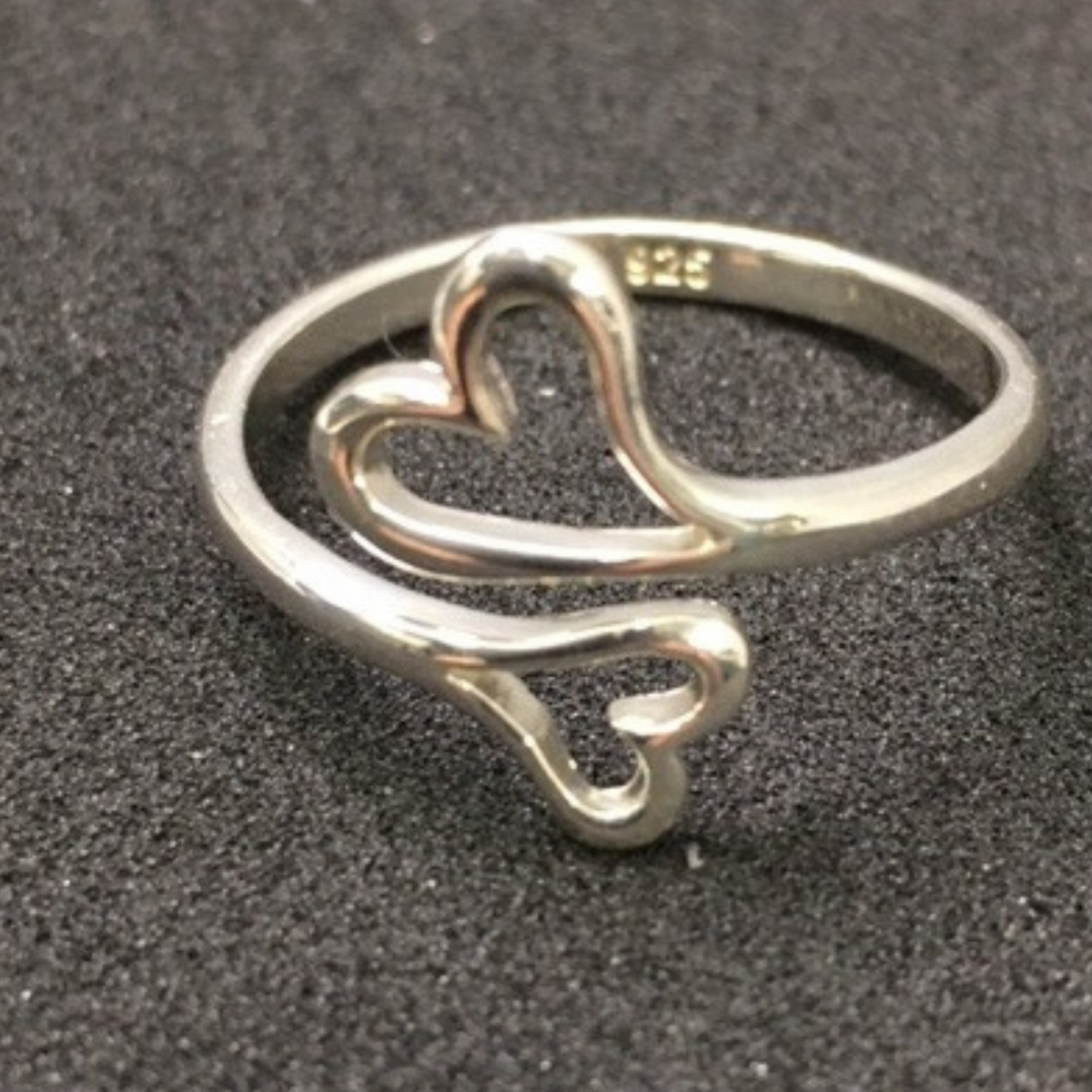 Double Heart Ring - Sterling Silver - Majestico Gifts