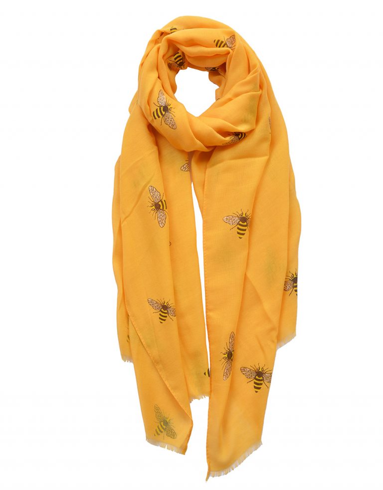 Lovely Bee Print Scarf - Assorted Colours - Majestico Gifts