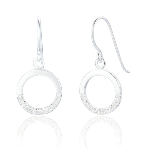 Maci Crystal Drop Earrings- Sterling Silver - Majestico Gifts