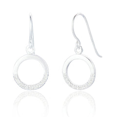 Maci Crystal Drop Earrings- Sterling Silver - Majestico Gifts