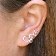 Bubble Ear Climbers - Sterling Silver - Majestico Gifts