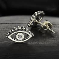 Evil Eye Sterling Silver Earrings - Majestico Gifts