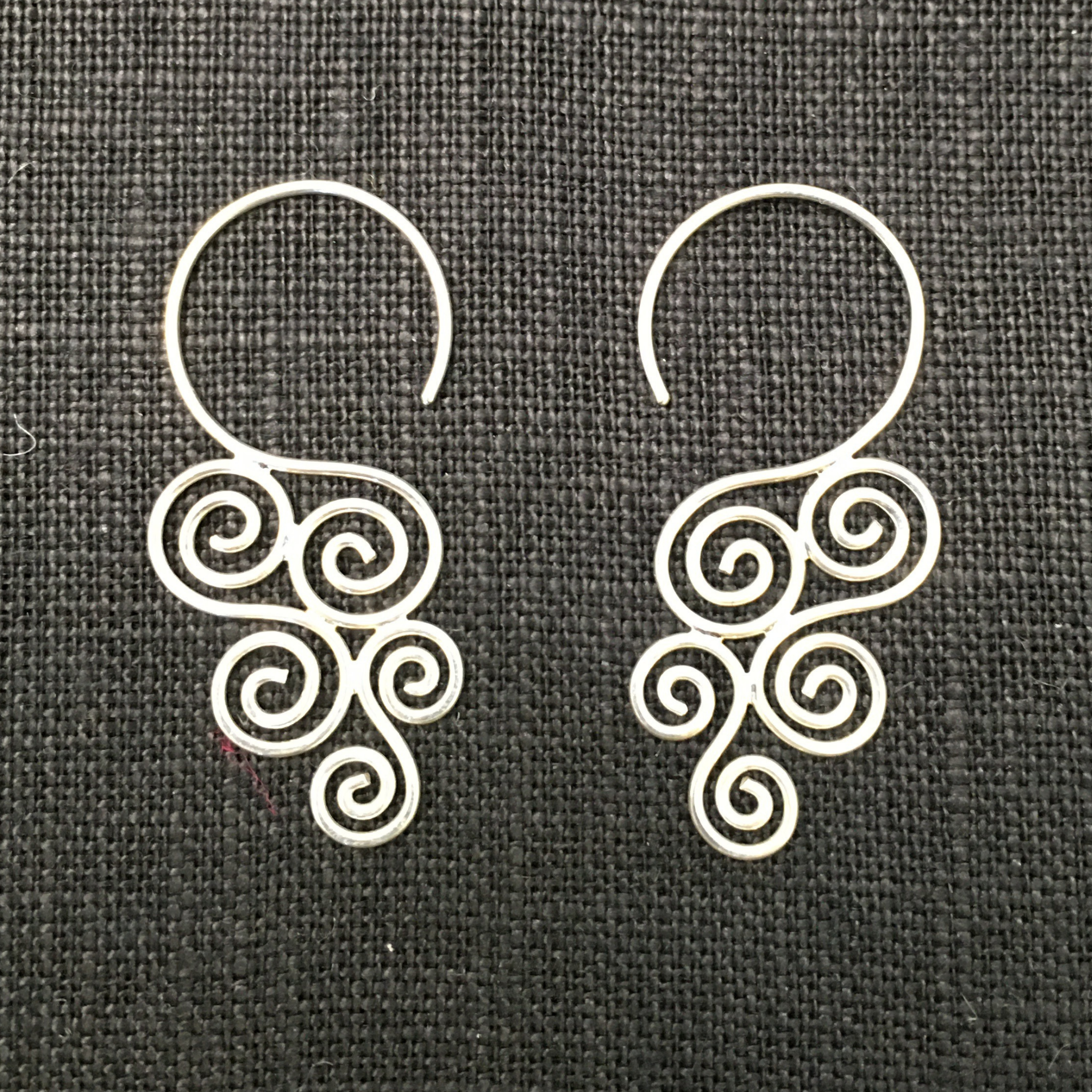 Sterling Silver Swirl Cascading Earrings - Majestico Gifts