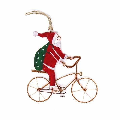 Santa on Bicycle - Christmas Decoration - Majestico Gifts