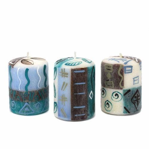 Hand Painted Votive Candles - Boxed Set - Maji design - Majestico Gifts