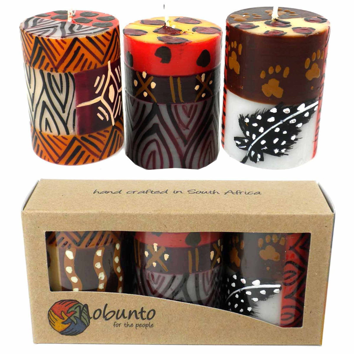 Hand Painted Votive Candles - Boxed Set - Uzima Design - Majestico Gifts