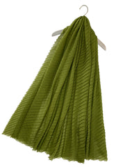 Diagonal Pleated Scarf with Frayed Edge - Majestico Gifts